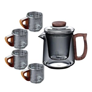 Magideal - Tetera De Vidrio Con Coladores De Té, Tetera Resistente Al Calor, Tetera De Hojas Sueltas Para Restaurante, Hogar, Senderismo Al Aire Libre, Barbacoa A