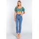 thumbnail image 4 of Top Corto Tejido con Estampado Floral Verde Jade M, 4 of 5
