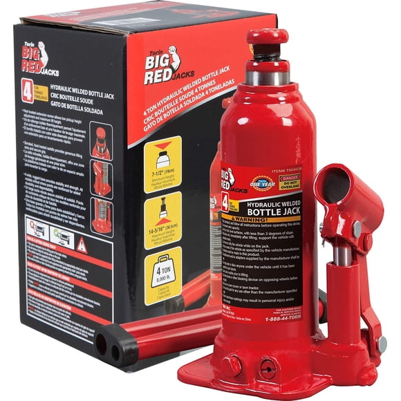 Botella hidráulica soldada Jack BIG RED de 4 toneladas (8,000 libras)