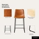 thumbnail image 5 of Pack 2 Sillas Piso Bar Taburetes Cocina Respaldo Metal Cuero Altas Burgos Caramelo, 5 of 8