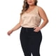 thumbnail image 4 of Agnes Orinda Ropa de Halloween para Mujeres de Talla Grande Tops de Seda Satinada para Escuela y Universidad Camisola Básica de Verano sin Mangas con Escote en V 3X Champán, 4 of 6