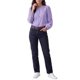 thumbnail image 2 of INSPIRE CHIC Blusa de Mujer Cuello Redondo Abotonada Mangas de Linterna Transparente Bordada Ligera Elegante Camisa de Encaje de Malla Grande Púrpura, 2 of 6