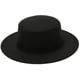 thumbnail image 1 of Sombrero Panamá Fedoa clásico de ala ancha y plana, de fieltro, estilo Derby de iglesia, Gora Pok Pie, jazz, 1 of 7