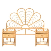 Set Respaldo 2 Plazas + Veladores Bambú Ratán Atmosphera