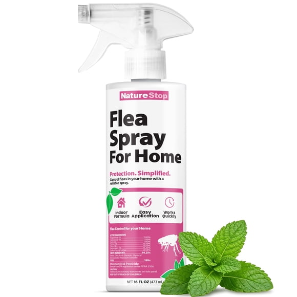 Spray para pulgas NatureStop 475 ml, control natural para interiores