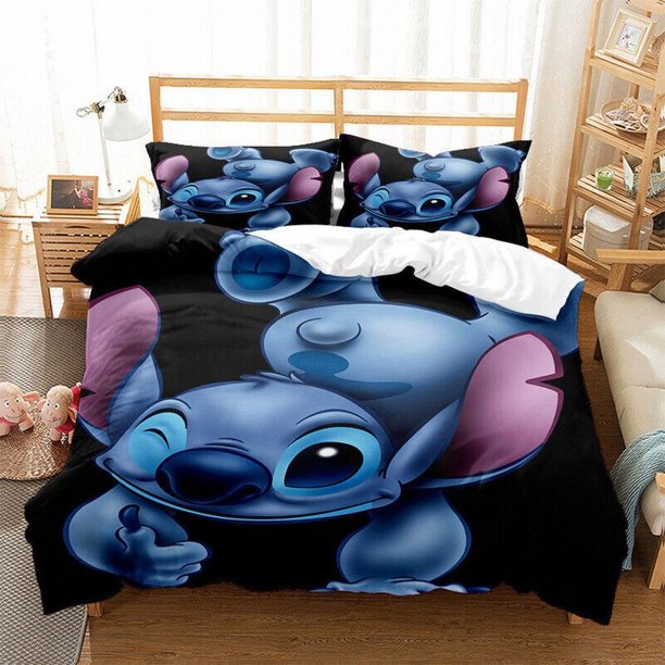 Lilo & Stitch Quilt Duvet Cover Set Soft Super Bedding3-Piece Bedding Set