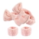 thumbnail image 1 of Puños de pulsera con diadema de 4 piezas para lavarse la cara Maquillaje para mujeres y niñas para evitar derrames de líquidos, 1 of 6