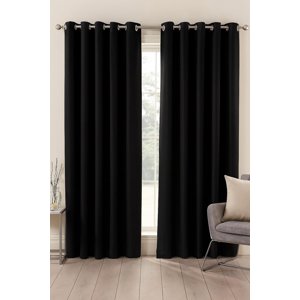 Clems - Pack 2 Cortina Engomada Termica 100% Blackout 140X225 Negro 140X225