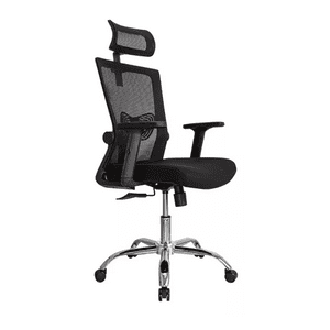 Genérico - Silla De Oficina Presidente Ergonomus Delphi Base Cromada Color Negro