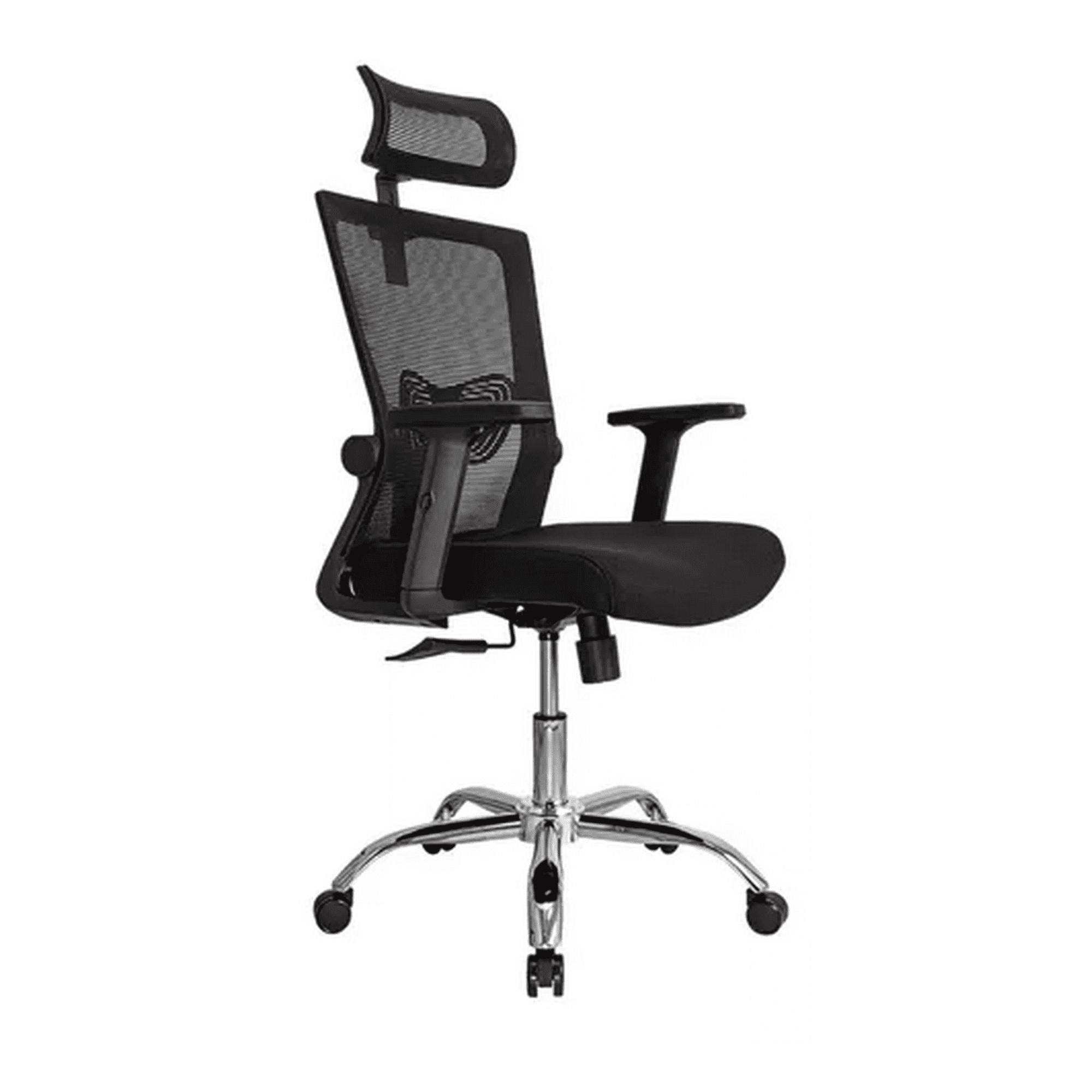 Genérico - Silla De Oficina Presidente Ergonomus Delphi Base Cromada Color Negro