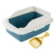 thumbnail image 1 of Bandeja De Arena Para Mascotas Con Pala Kitty Animales Peque?os Caja De Arena Para Gatos Con Parte Superior Abierta Azul S 27x18x15CM, 1 of 5