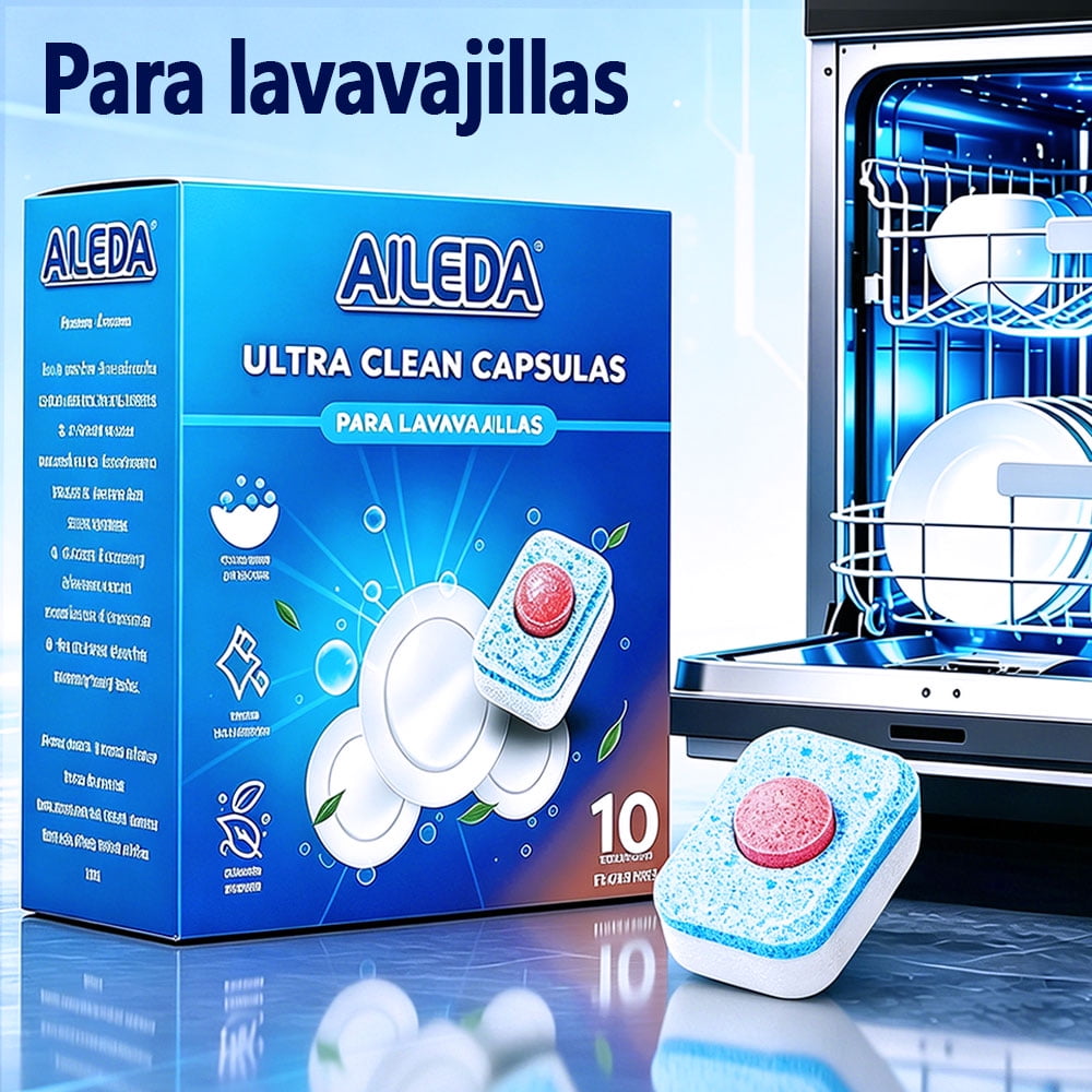 Pastillas Para Lavavajillas Aileda 10 Unidades, Tabletas Para Platos, Vasos, Cubiertos, Ollas Y Uso Diario En Cocina