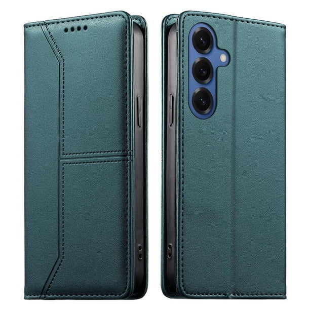 Funda tipo cartera con bloqueo RFID para Samsung Galaxy S26 cubierta magnética de cuero con tapa y soporte Verde