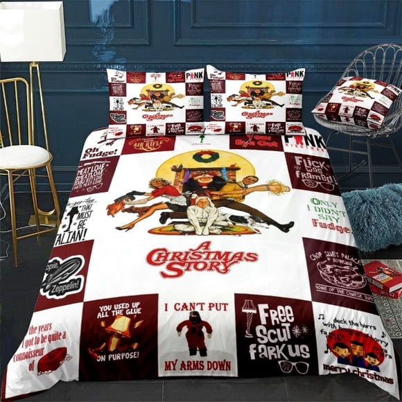 A Christmas Story-Bedding Gift 3-Piece Bedding Set (1 Duvet Cover + 2 Pillow Shams)