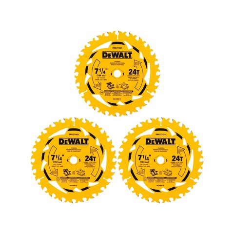 Pack 3 Discos 7-1/4'' 24 Dientes Dewalt Dwa271424Pk3