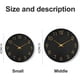 thumbnail image 4 of Reloj de pared moderno de 10 pulgadas, silencioso, funciona con pilas, de cuarzo, redondo, decorativo, para oficina, aula, escuela, negro, F175539, 4 of 5