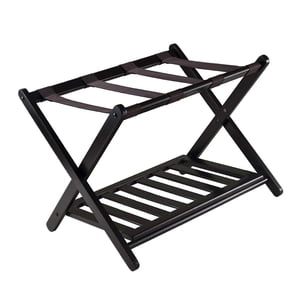 Magideal - Portaequipajes Extra Ancho Con Estante De Almacenamiento Portaequipajes De Hotel De Pie Portaequipajes Plegable Portaequipajes Portaequipajes Para