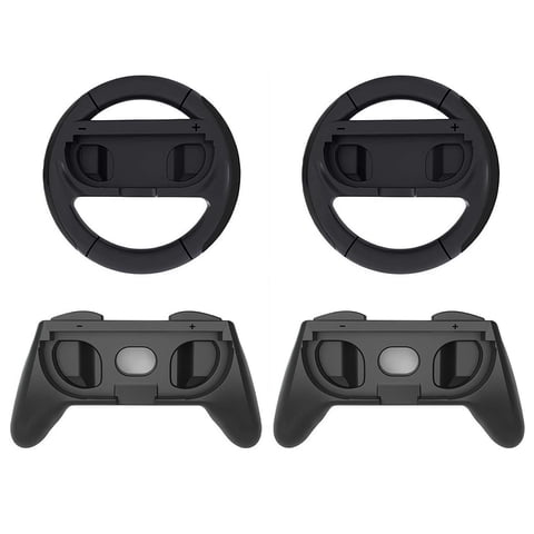 Genérico - Volante De Carreras Para Switch 2 Joycons - Kit De Accesorios Para Mando De Juego Redondo - Con 2 Ruedas, 2 Empuñaduras, Material Abs
