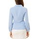 thumbnail image 3 of INSPIRE CHIC Blusa de Mujer con Cuello Peter Pan Casual de Negocios de Manga Larga Camisas de Trabajo con Botones 3XL Azul Claro, 3 of 4