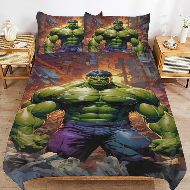 The Hulk Bedding Sets Ultra Soft Skin-Friendly Duvet Cover 3 Piece Cute Comforter Cover Bed Set