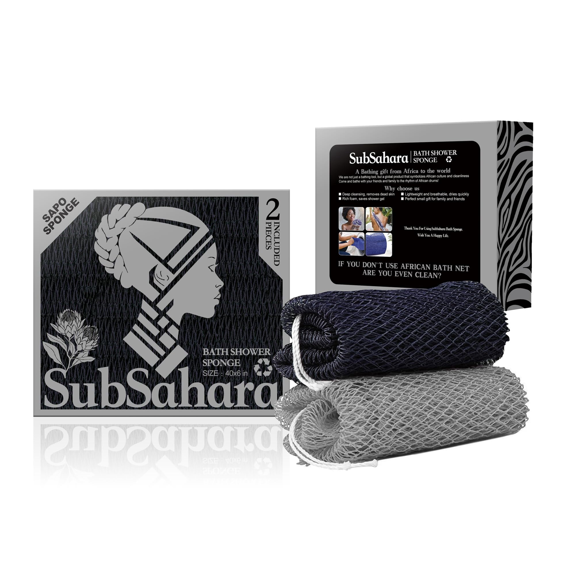 Esponja De Ducha Subsahara Authentic African Net, 2 Piezas