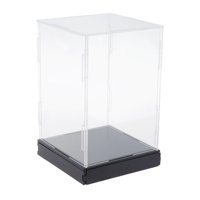 Magideal - Caja De Exhibición De Acrílico Transparente Base Negra Contenedor Multipropósito A Prueba De Polvo Para Recuerdos Cosméticos Modelo Coleccionables 20Cmx20Cmx30Cm