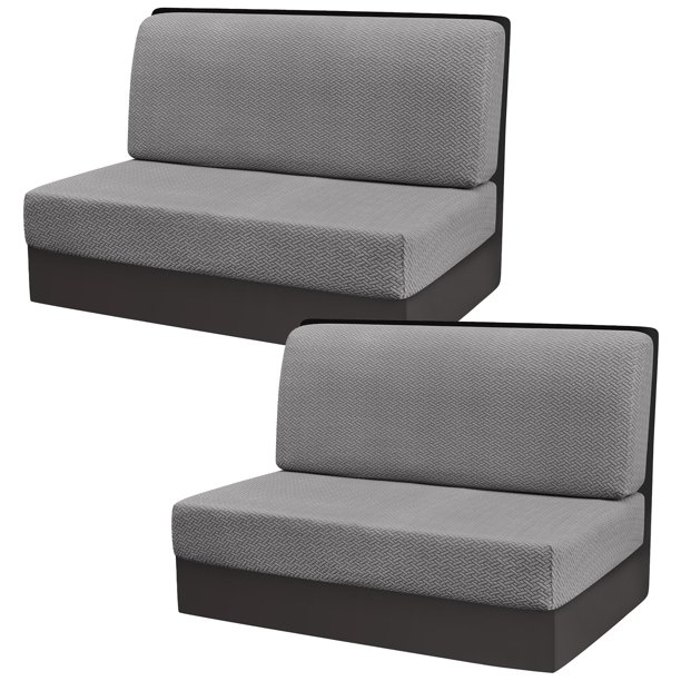 Fundas elásticas para cojines de comedor de autocaravana Gollense, paquete de 4, gris T