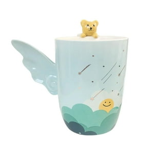 Total Upgrate - Tazon Taza Ceramica 380Ml Asa De Ala Diseño Nubes