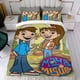thumbnail image 4 of Maya y Miguel Conjunto de sábanas temático, trío de piezas, cómodo y amigable con la piel, diseño único, regalo de decoración para el hogar para familiares, amigos y fans,135cm *200cm, 4 of 6