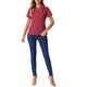 thumbnail image 2 of INSPIRE CHIC Blusa de lunares impresa para mujer de regreso a clases, cuello en V, manga corta, top para usar en el trabajo, talla L, rojo, 2 of 6