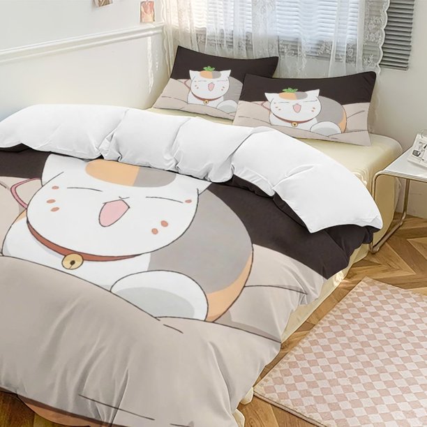 Natsume's Book of FriendsCartoon Collection 3-Piece Comforter Set, Personalized Bedding Decor for Kids And Teens Bed Sheets