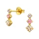 thumbnail image 1 of Pendientes chapados en oro con cristal arcoíris redondo, 1 of 3