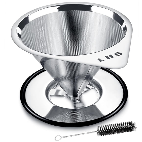 Filtro de acero inoxidable Coffee Dripper LHS para 1-2 tazas con soporte