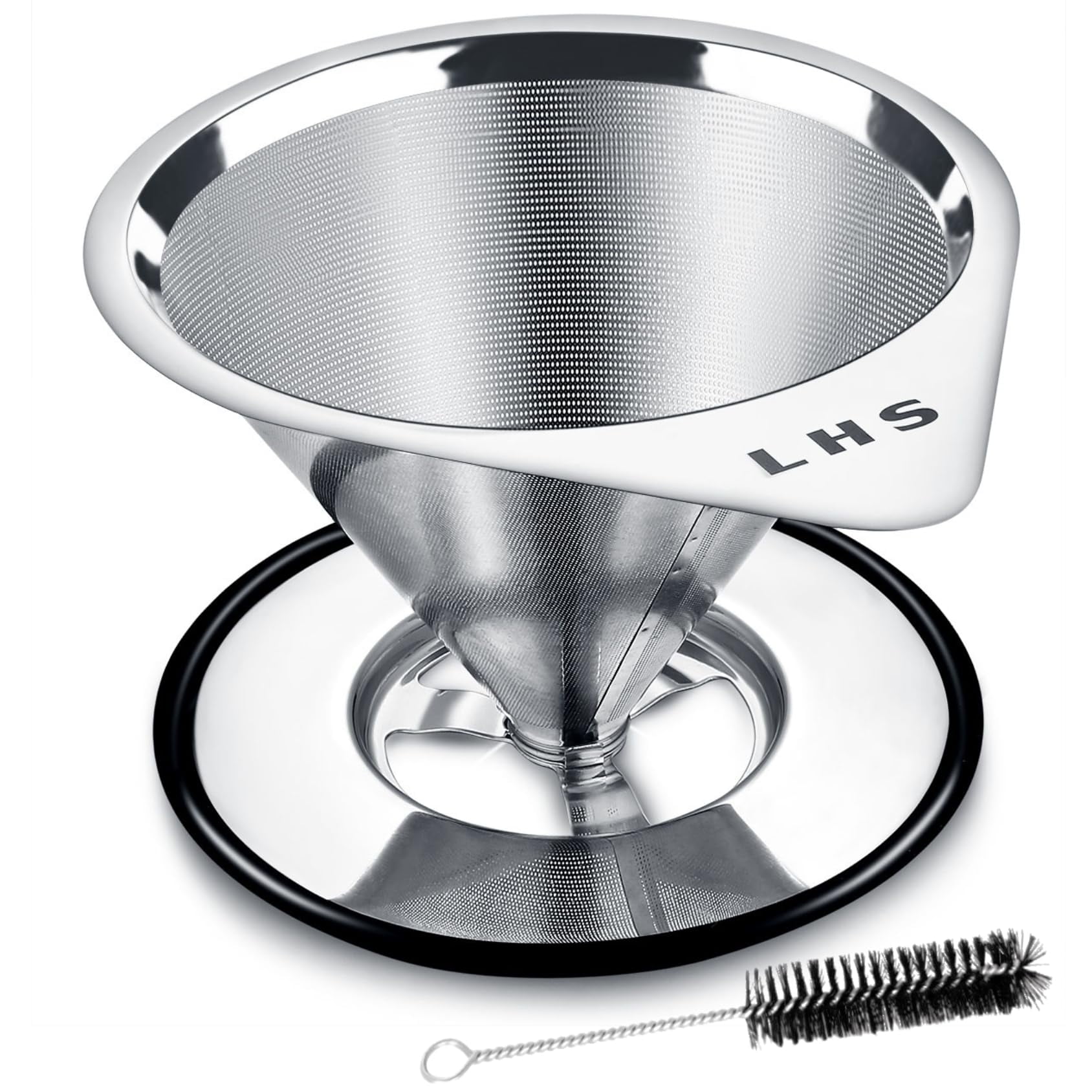 Filtro De Acero Inoxidable Coffee Dripper Lhs Para 1-2 Tazas Con Soporte