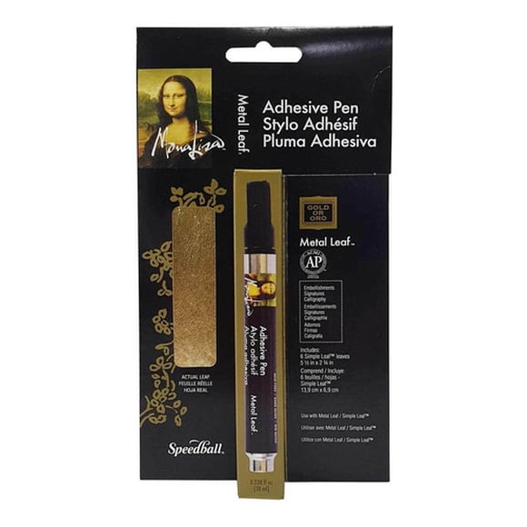 Kit De 6 Hojas Pan De Oro + Lápiz Adhesivo Mona Lisa
