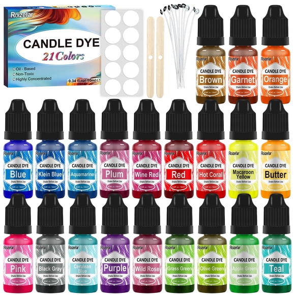 Tinte derretido en cera Roizefar, 21 colores, para hacer velas