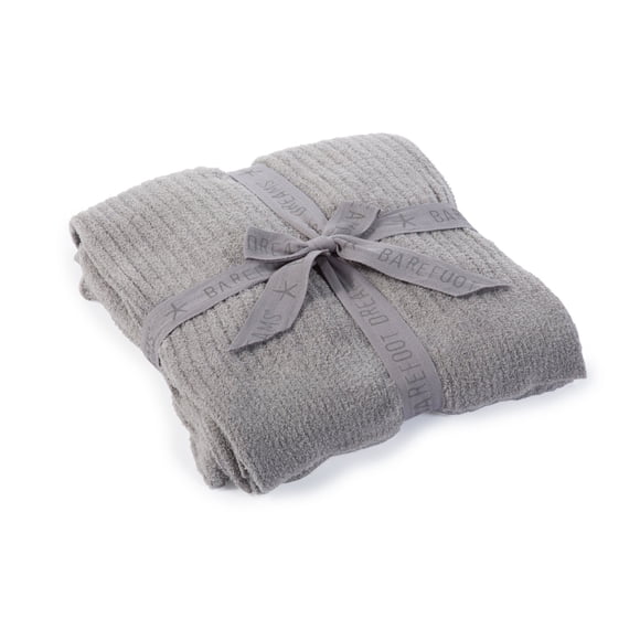 Manta decorativa Barefoot Dreams Chic Lite acanalada color peltre
