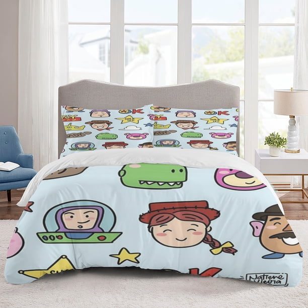 Toy Story Bedding Sets Cartoon Duvet Cover Lightweight 3 Piece Bet Sets for Kids Boys Girls