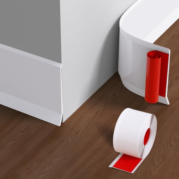Moldura moldeada para zócalo PATTENGO, vinilo flexible de 10 cm x 1 m