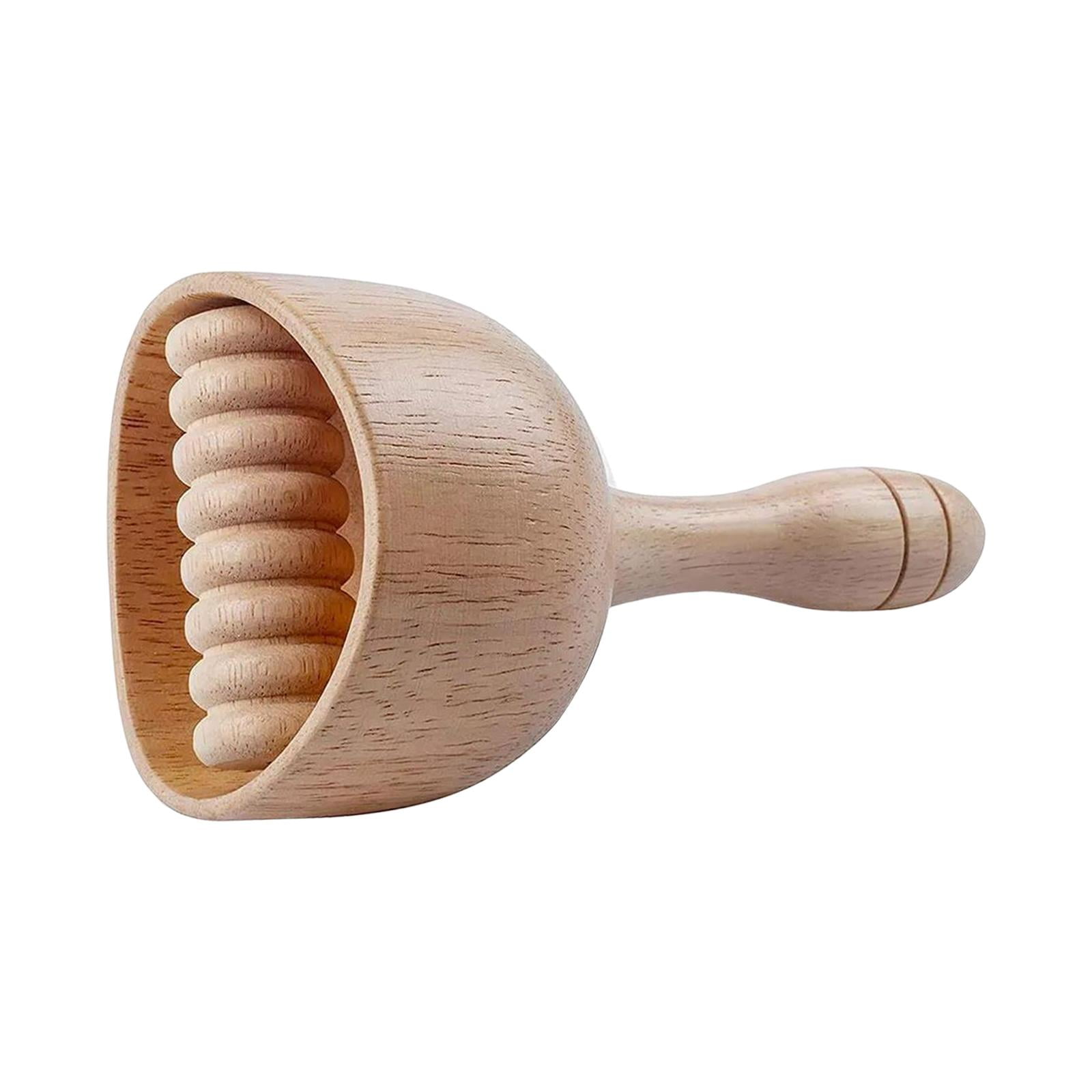 Magideal - Taza Sueca De Masaje Manual De Madera Herramienta Multifuncional Para Esculpir El Cuerpo Ligero Duradero Portátil Para Cuello De Pantorrilla Abdomen Con Rodillos18cmx9cm