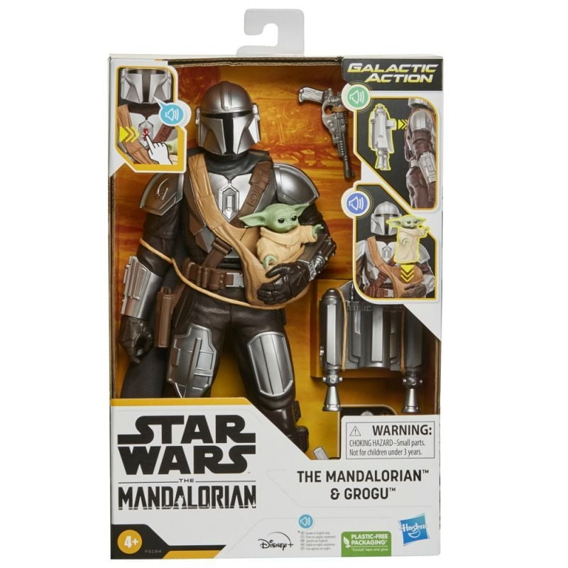 Figura De Acción Star Wars Galactic Action Mandalorian & Grogu.