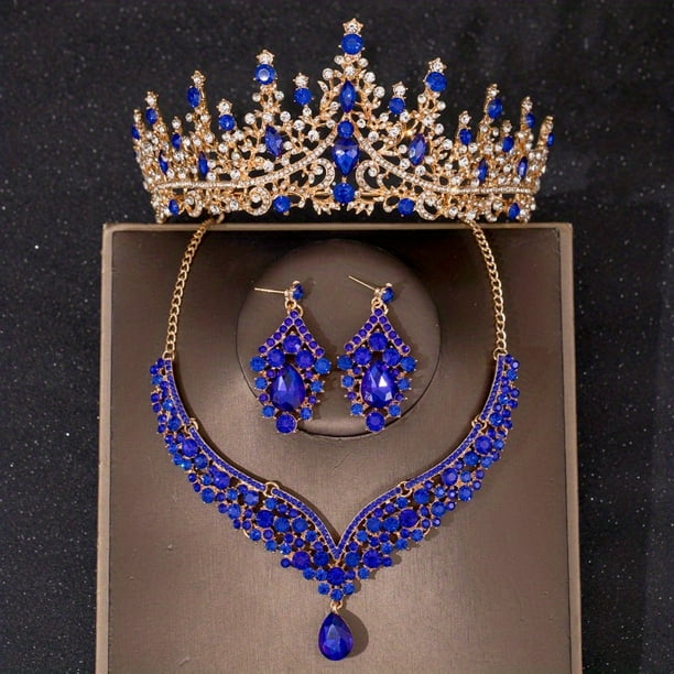 3pcs Elegant Crystal Bridal Jewelry Set - Rhinestone Tiara Crown, Necklace, and Earrings - Perfect for Weddings and Special Occasions