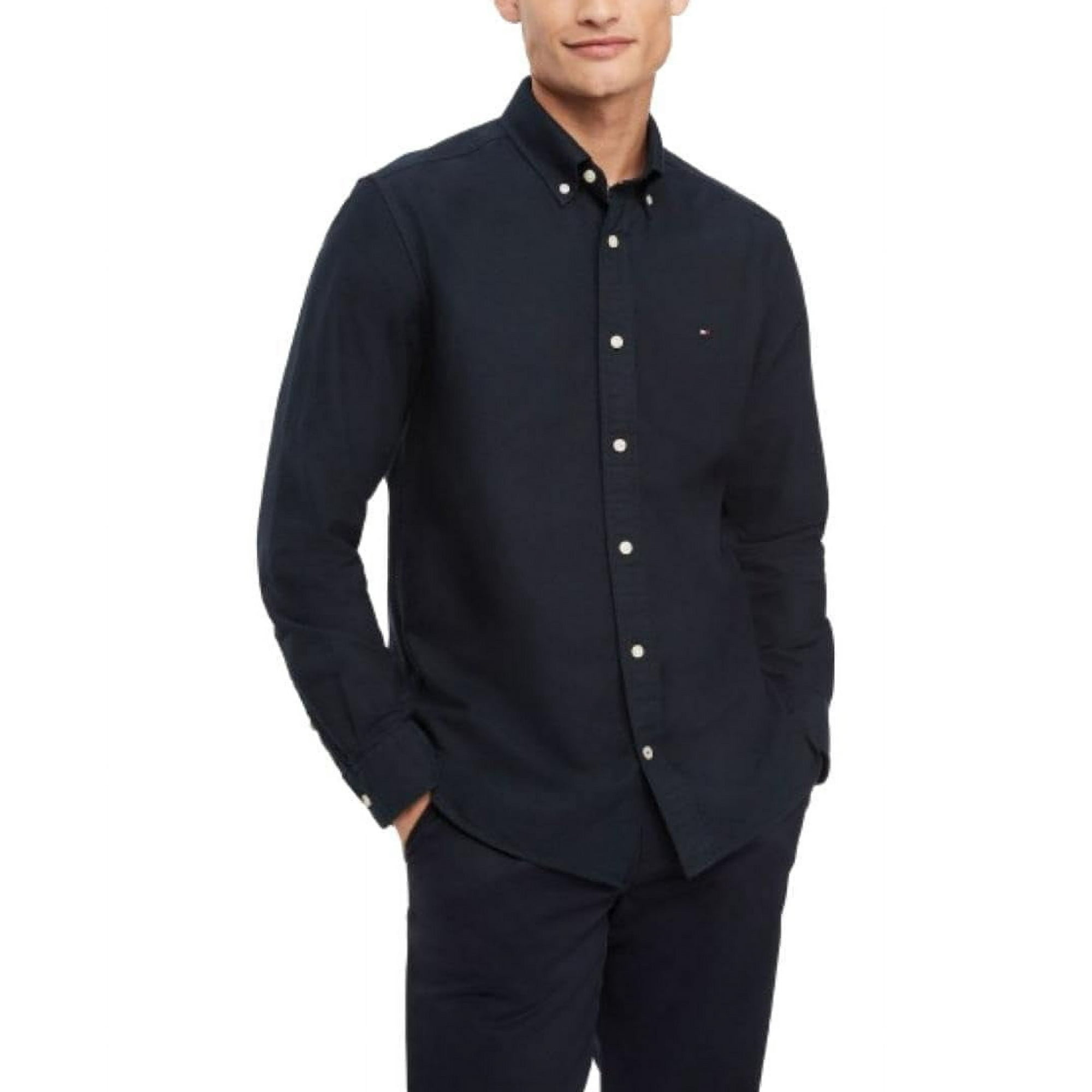 Camisa Tommy Hilfiger Oxford De Manga Larga Con Botones Para Hombre