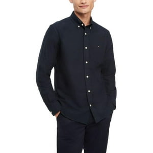 Camisa Tommy Hilfiger De Manga Larga Oxford Desert Sky Para Hombre
