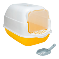 Genérico - Arenero Sanitario Cerrado Para Gato Con Pala Puerta Abatible Color Naranja