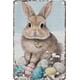 thumbnail image 1 of Letrero estaño conejo Pascua retro conejo vintage metal hogar jardín sala decoración pared Pascua 20x30cm, 1 of 6