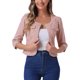 thumbnail image 1 of INSPIRE CHIC Chaquetas de Jean de Mezclilla Recortadas sin Cuello de Manga 3/4 para Mujer Rosa XS, 1 of 6