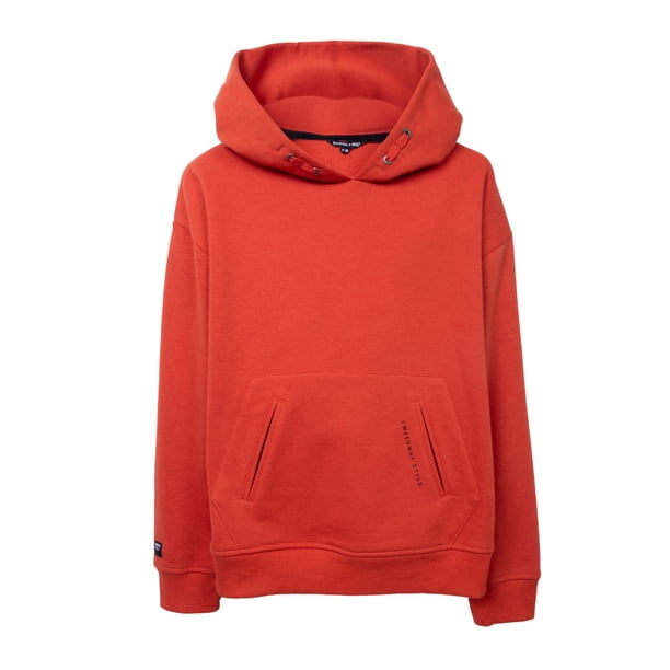 Polerón Hoodie Niño Bordado en Espalda Terracota