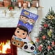 thumbnail image 1 of Little Baby Bum Tema: Calcetines de Navidad, fino lino blanco para colgar en escaleras y chimenea, decoración navideña para el hogar, regalo de Navidad.54cm×38cm, 1 of 5