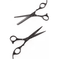 Genérico - Set Tijeras Filo Navaja + Esculpidora Color Negro